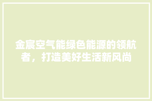 金宸空气能绿色能源的领航者，打造美好生活新风尚 热水器