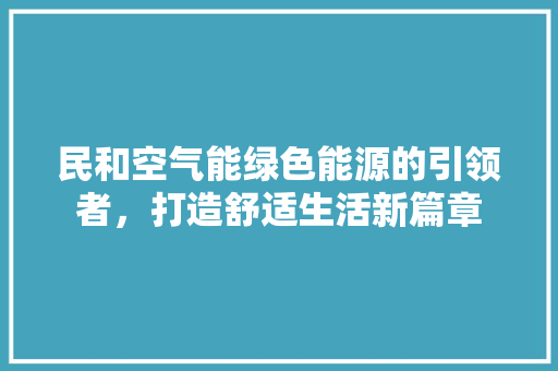 民和空气能绿色能源的引领者，打造舒适生活新篇章 空调