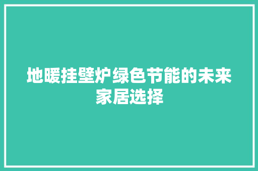 地暖挂壁炉绿色节能的未来家居选择 清洁保养 地暖挂壁炉绿色节能的未来家居选择 清洁保养