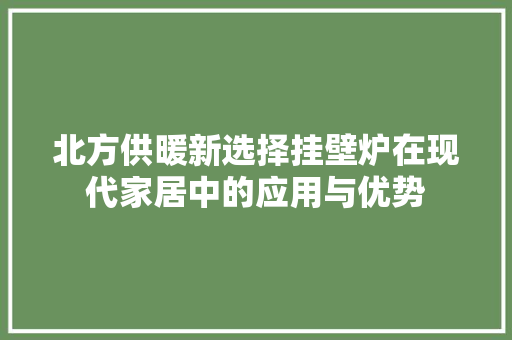 北方供暖新选择挂壁炉在现代家居中的应用与优势 家具修理