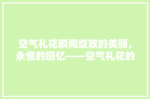 空气礼花瞬间绽放的美丽，永恒的回忆——空气礼花的保存之路 旧房改造
