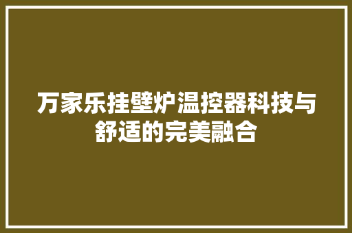 万家乐挂壁炉温控器科技与舒适的完美融合 清洁保养
