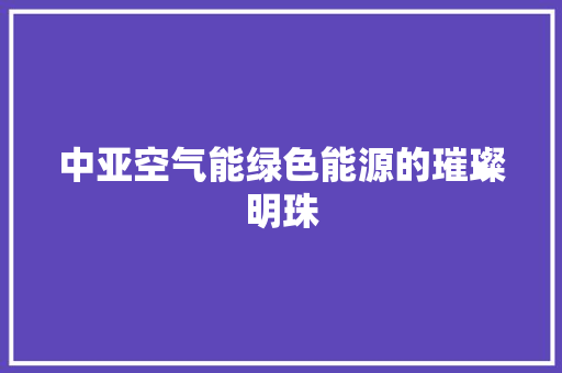 中亚空气能绿色能源的璀璨明珠 洁具维修