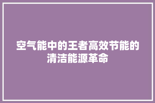 空气能中的王者高效节能的清洁能源革命 旧房改造 空气能中的王者高效节能的清洁能源革命 旧房改造