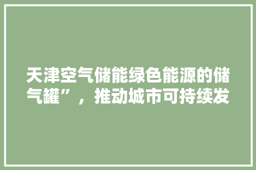 天津空气储能绿色能源的储气罐”，推动城市可持续发展 灯具安装
