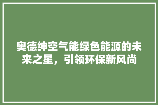 奥德绅空气能绿色能源的未来之星,引领环保新风尚 龙头管件 奥德绅空气能绿色能源的未来之星,引领环保新风尚 龙头管件