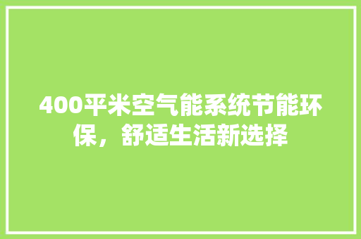 400平米空气能系统节能环保，舒适生活新选择 家居维修