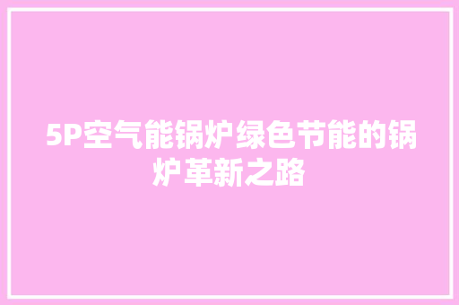5P空气能锅炉绿色节能的锅炉革新之路 热水器