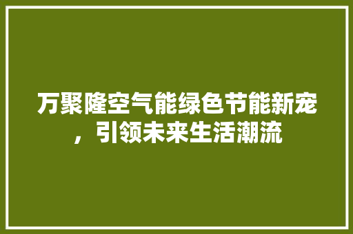万聚隆空气能绿色节能新宠，引领未来生活潮流 洗衣机