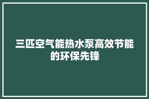 三匹空气能热水泵高效节能的环保先锋 龙头管件