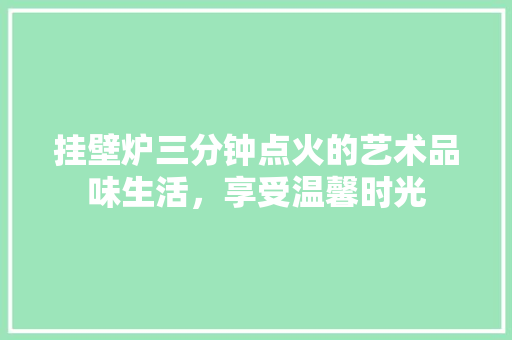 挂壁炉三分钟点火的艺术品味生活，享受温馨时光 家具修理
