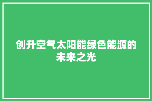 创升空气太阳能绿色能源的未来之光 洗衣机
