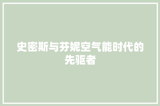 史密斯与芬妮空气能时代的先驱者 清洁保养