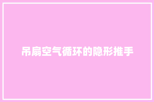吊扇空气循环的隐形推手 热水器