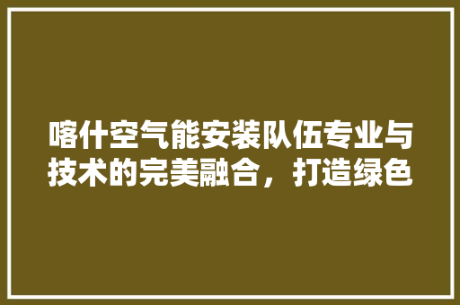 喀什空气能安装队伍专业与技术的完美融合，打造绿色环保生活 家具修理