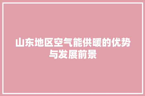 山东地区空气能供暖的优势与发展前景 空调