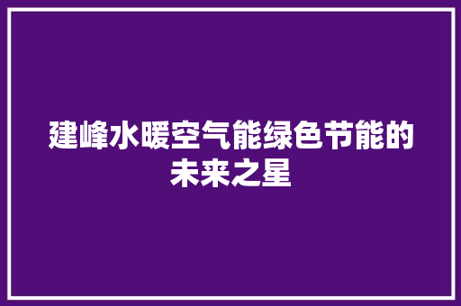 建峰水暖空气能绿色节能的未来之星 灯具安装 建峰水暖空气能绿色节能的未来之星 灯具安装