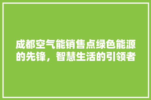 成都空气能销售点绿色能源的先锋，智慧生活的引领者 龙头管件