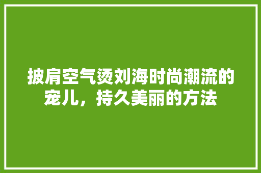 披肩空气烫刘海时尚潮流的宠儿，持久美丽的方法 装修设计