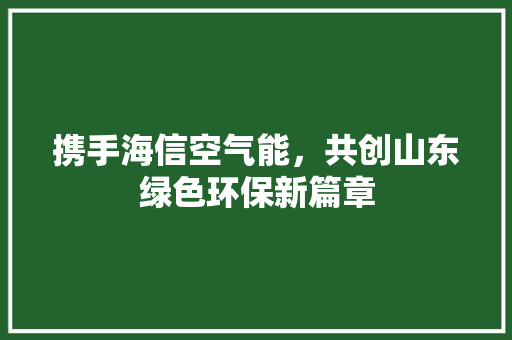携手海信空气能，共创山东绿色环保新篇章 冰箱