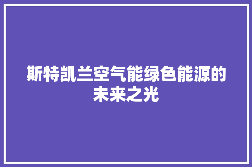 斯特凯兰空气能绿色能源的未来之光 贴膜