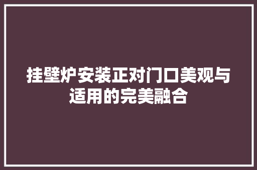 挂壁炉安装正对门口美观与适用的完美融合 家电维护