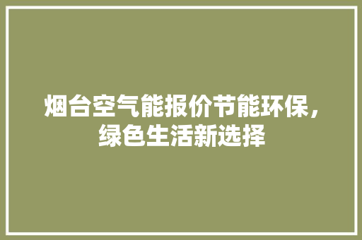 烟台空气能报价节能环保，绿色生活新选择 热水器