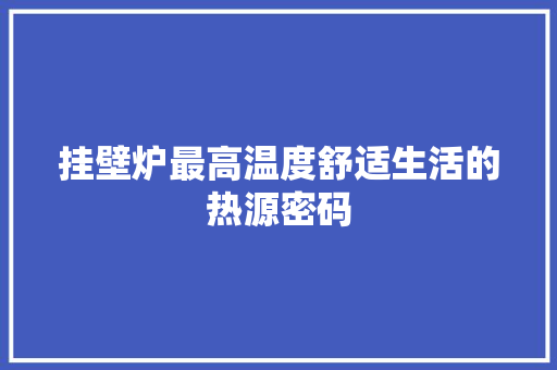 挂壁炉最高温度舒适生活的热源密码 旧房改造