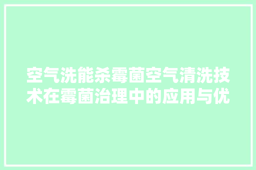 空气洗能杀霉菌空气清洗技术在霉菌治理中的应用与优势 热水器