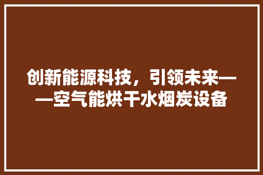 创新能源科技，引领未来——空气能烘干水烟炭设备 空调