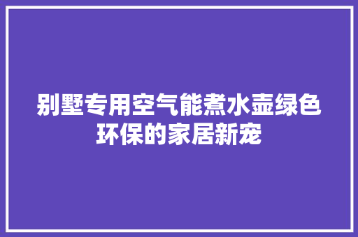 别墅专用空气能煮水壶绿色环保的家居新宠 家居维修