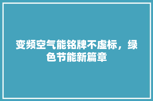 变频空气能铭牌不虚标，绿色节能新篇章 家具修理