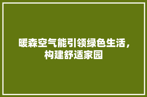 暖森空气能引领绿色生活，构建舒适家园 清洁保养