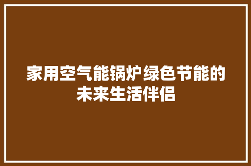 家用空气能锅炉绿色节能的未来生活伴侣 家电维护