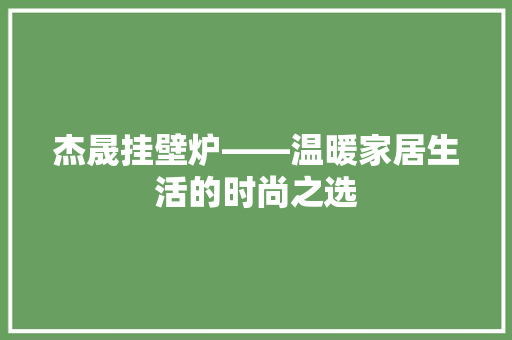 杰晟挂壁炉——温暖家居生活的时尚之选 灯具安装