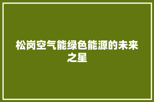 松岗空气能绿色能源的未来之星 局部翻新