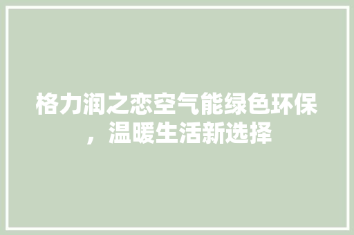 格力润之恋空气能绿色环保，温暖生活新选择 局部翻新