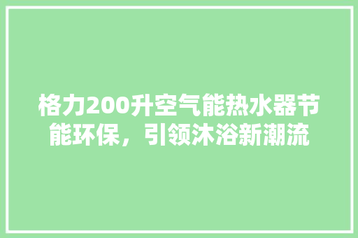 格力200升空气能热水器节能环保，引领沐浴新潮流 空调