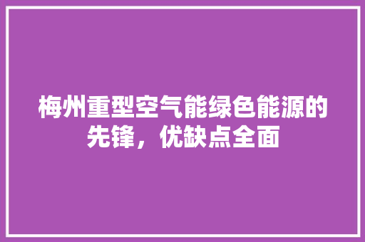 梅州重型空气能绿色能源的先锋，优缺点全面 水电维修