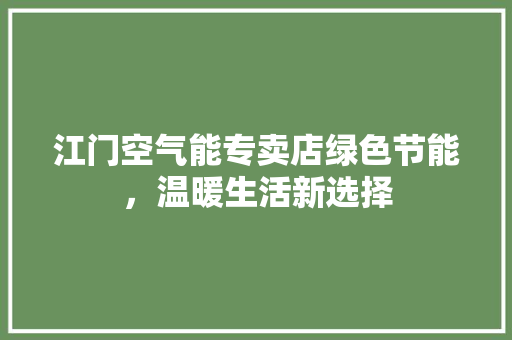 江门空气能专卖店绿色节能，温暖生活新选择 洗衣机