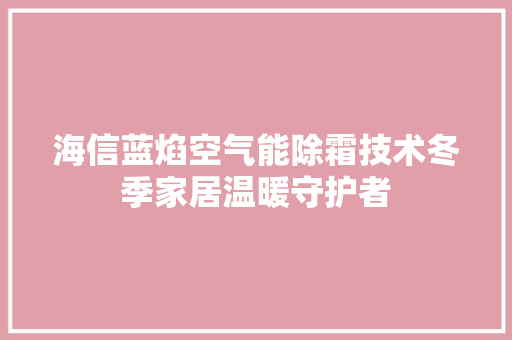 海信蓝焰空气能除霜技术冬季家居温暖守护者 家具修理