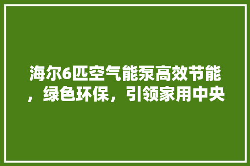 海尔6匹空气能泵高效节能，绿色环保，引领家用中央空调新潮流 水电维修