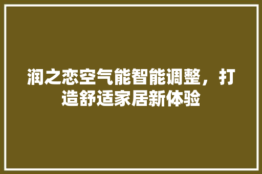 润之恋空气能智能调整，打造舒适家居新体验 家具修理