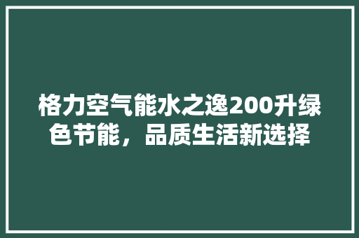 格力空气能水之逸200升绿色节能，品质生活新选择 局部翻新