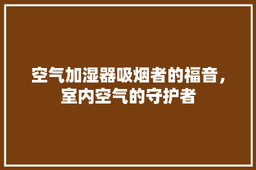 空气加湿器吸烟者的福音，室内空气的守护者 旧房改造