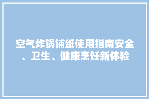 空气炸锅铺纸使用指南安全、卫生、健康烹饪新体验 清洁保养