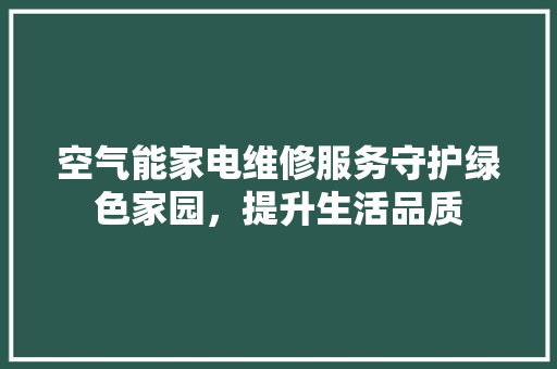 空气能家电维修服务守护绿色家园，提升生活品质 局部翻新