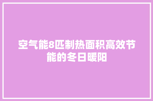 空气能8匹制热面积高效节能的冬日暖阳 空调