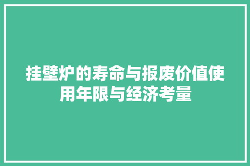 挂壁炉的寿命与报废价值使用年限与经济考量 家居维修