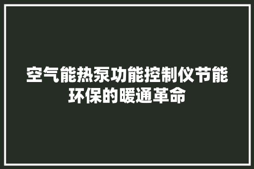 空气能热泵功能控制仪节能环保的暖通革命 旧房改造